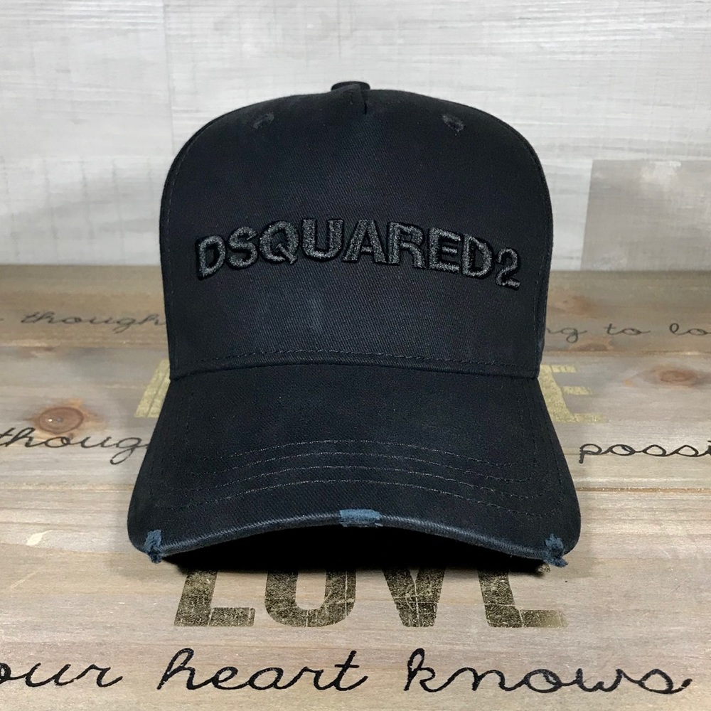 Dsquared 2 All-Black Embroidered Hat Cap